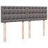Cama box spring con colchón cuero sintético gris 140x200
