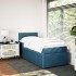Cama box spring con colchón terciopelo azul oscuro 80x200