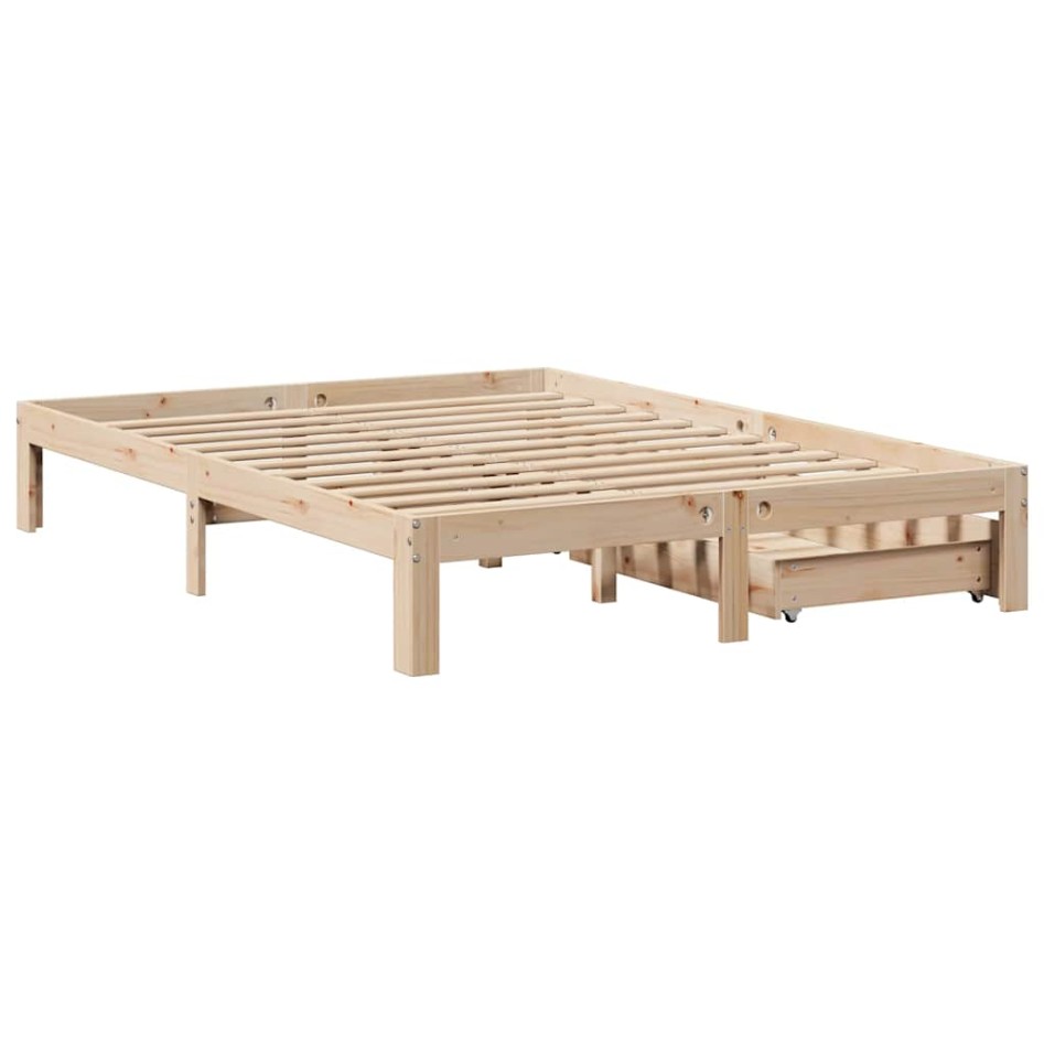 Estructura cama con cajones madera de pino maciza 140x200