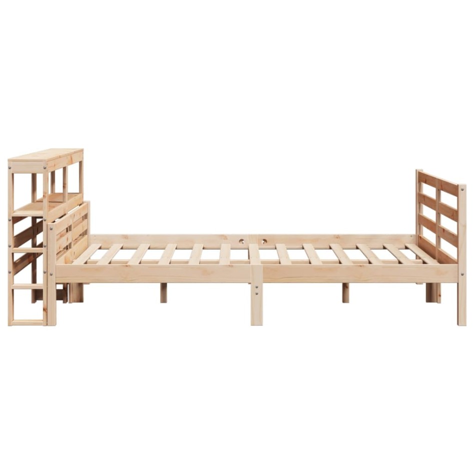 Estructura de cama con cabecero madera maciza pino 120x190