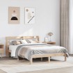 Estructura de cama con cabecero madera maciza pino 160x200 cm