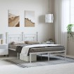 Estructura cama sin colchón con cabecero metal blanco 193x203cm
