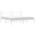 Estructura cama sin colchón con cabecero metal blanco