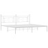 Estructura cama sin colchón con cabecero metal blanco