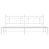 Estructura cama sin colchón con cabecero metal blanco