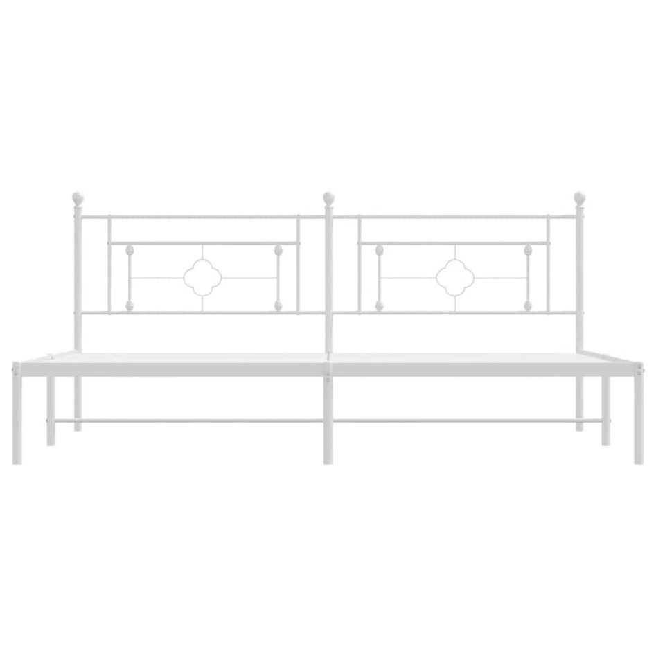 Estructura cama sin colchón con cabecero metal blanco