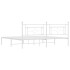 Estructura cama sin colchón con cabecero metal blanco
