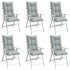 Cojines para silla respaldo alto 6 uds tela gris claro