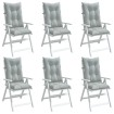 Cojines para silla respaldo alto 6 uds tela gris claro melange