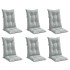 Cojines para silla respaldo alto 6 uds tela gris claro