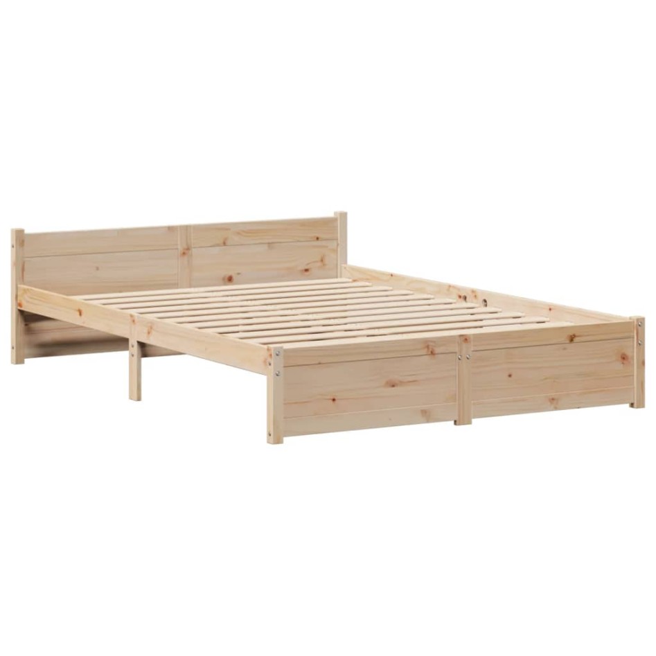 Estructura de cama con cabecero madera de pino blanco
