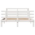 Estructura de cama con cabecero sin colchón blanco 140x190