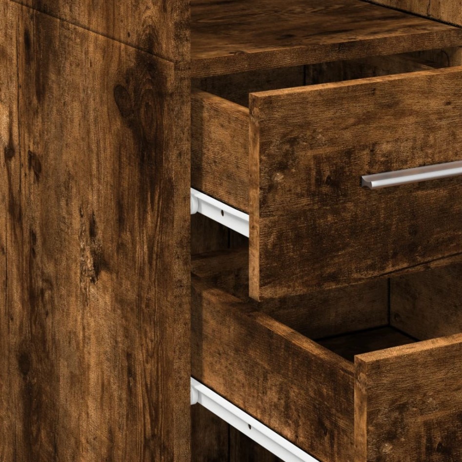 Armario estrecho madera ingeniería roble ahumado 45x42,5x225