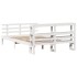 Estructura de cama con cabecero sin colchón blanco 140x200