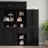 Armario estrecho madera de ingeniería negro 50x42,5x225