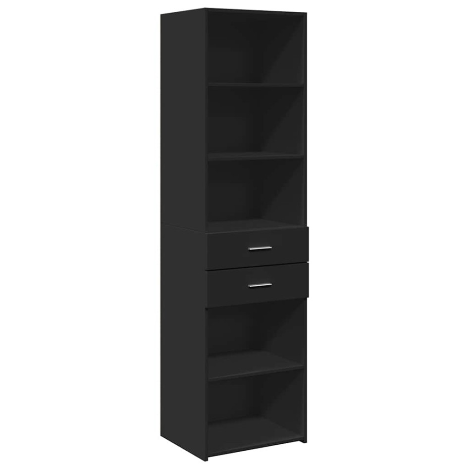 Armario estrecho madera de ingeniería negro 50x42,5x225