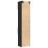 Armario estrecho madera de ingeniería negro 50x42,5x225