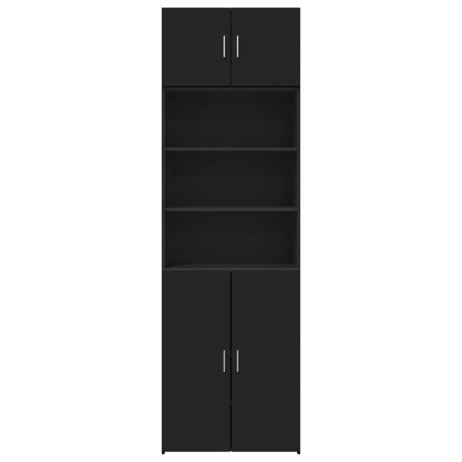 Armario de madera de ingeniería negro 70x42,5x225