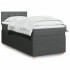 Cama box spring con colchón tela gris oscuro 80x200