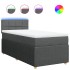 Cama box spring con colchón tela gris oscuro 80x200
