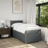 Cama box spring con colchón tela gris oscuro 80x200