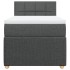 Cama box spring con colchón tela gris oscuro 80x200