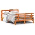 Estructura cama con cabecero madera pino marrón cera 160x200