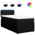 Cama box spring con colchón tela negro 80x200