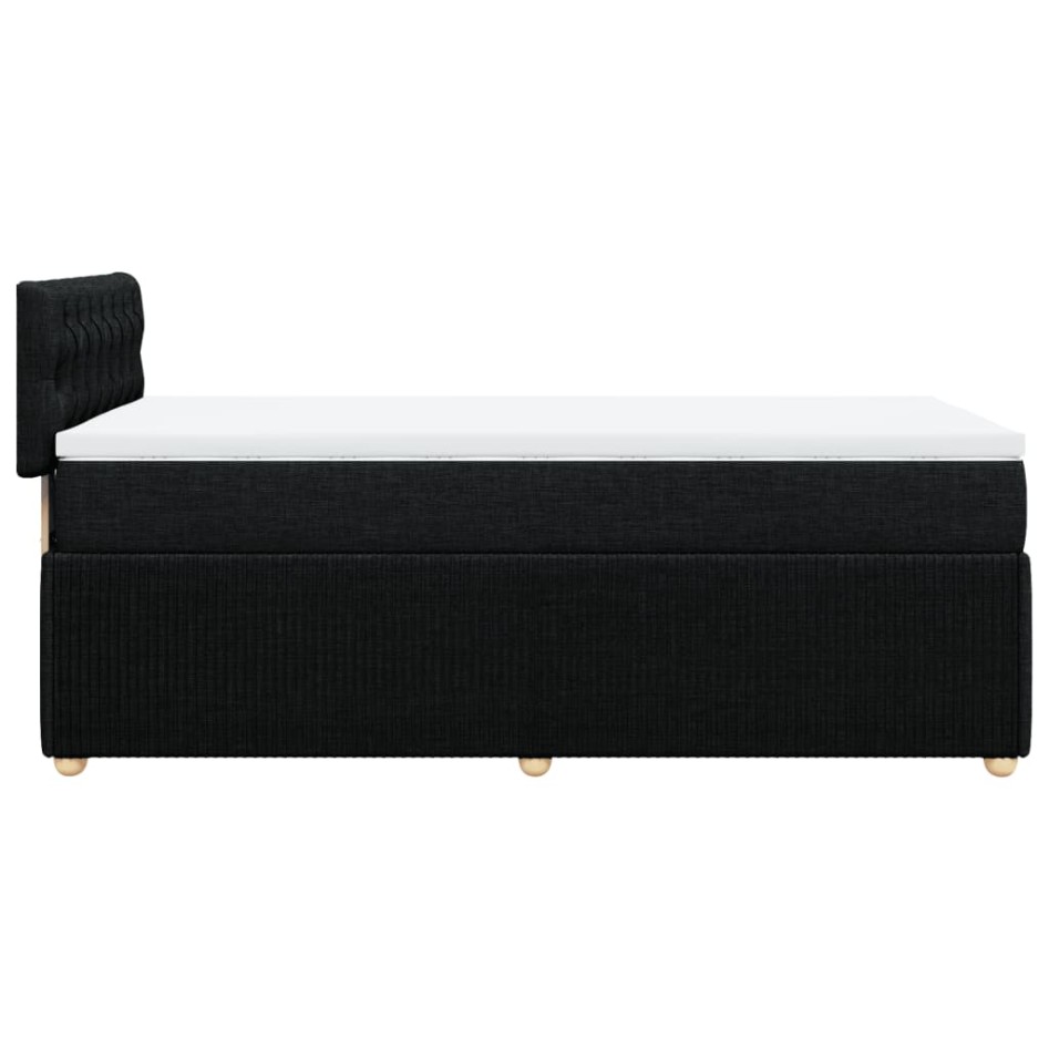 Cama box spring con colchón tela negro 80x200