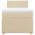Cama box spring con colchón tela color crema 90x200
