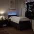 Cama box spring con colchón tela marrón oscuro 90x200