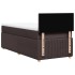 Cama box spring con colchón tela marrón oscuro 90x200
