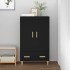 Aparador de madera de ingeniería negro 70x31x115