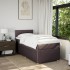 Cama box spring con colchón tela marrón oscuro 90x200