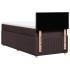 Cama box spring con colchón tela marrón oscuro 90x200