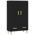 Aparador de madera de ingeniería negro 70x31x115