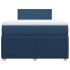 Cama box spring con colchón tela azul 120x190