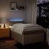 Cama box spring con colchón tela color crema 120x190
