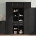 Armario de madera de ingeniería negro 70x42,5x225