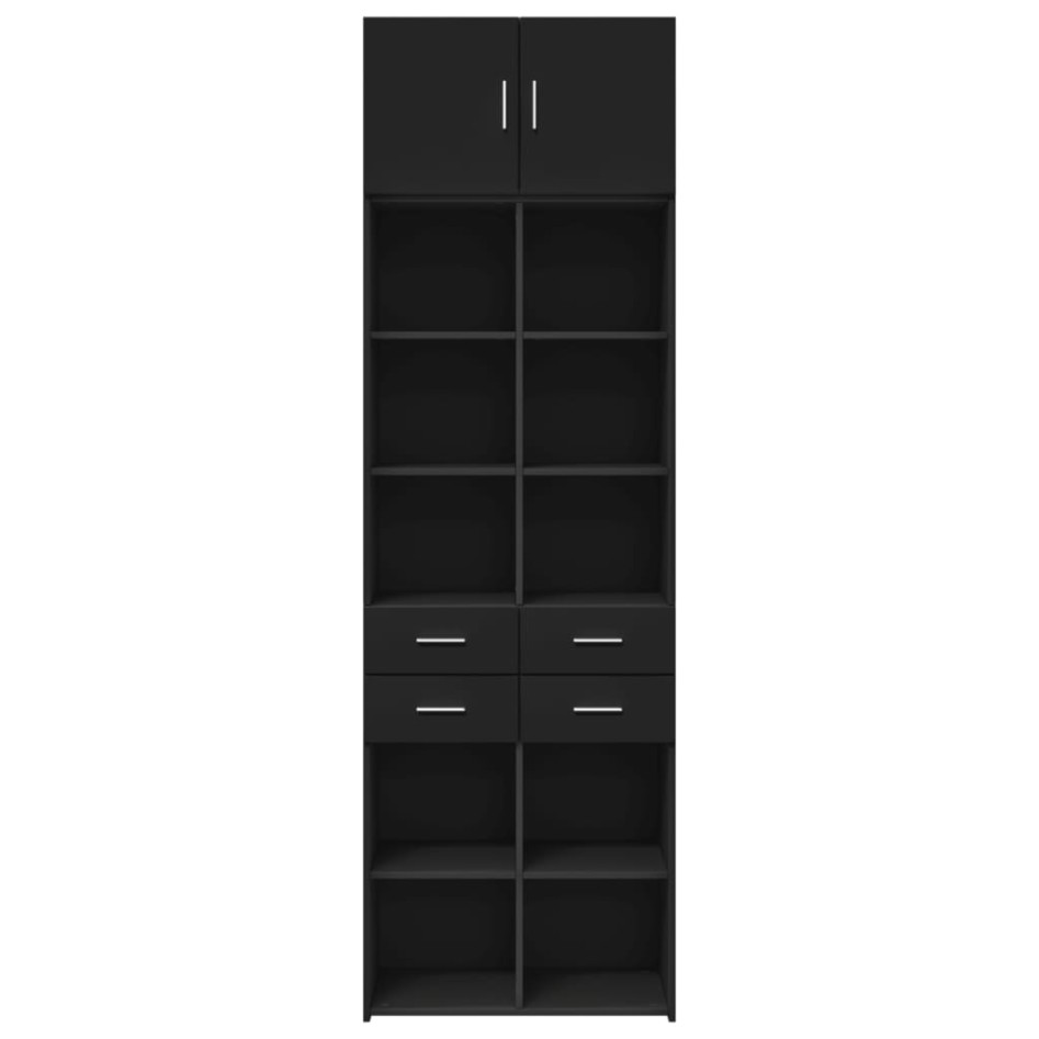 Armario de madera de ingeniería negro 70x42,5x225