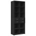 Armario de madera de ingeniería negro 70x42,5x225