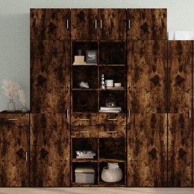 Armario de madera de ingeniería roble ahumado 70x42,5x225