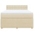 Cama box spring con colchón tela color crema 140x190