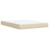 Cama box spring con colchón tela color crema 140x190