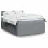 Cama box spring con colchón tela gris claro 140x200