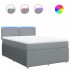 Cama box spring con colchón tela gris claro 140x200