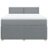 Cama box spring con colchón tela gris claro 140x200