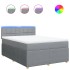 Cama box spring con colchón tela gris claro 140x200