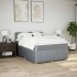 Cama box spring con colchón tela gris claro 140x200