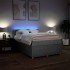 Cama box spring con colchón tela gris claro 140x200
